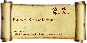 Murár Krisztofer névjegykártya